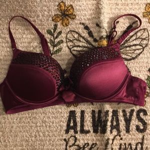 Aerie super push up, open insert jeweled bra, 34A